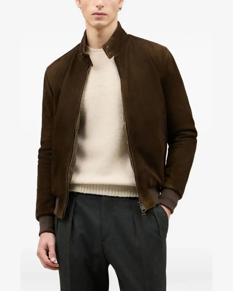 Boglioli ribbed suede bomber jacket - Braun Braun