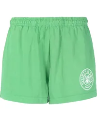 SPORTY & RICH Shorts mit Logo-Stickerei Grün