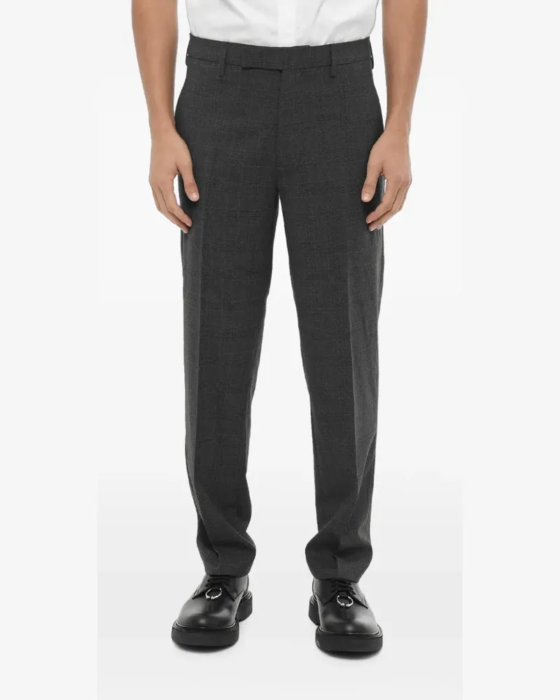 Neil Barrett Schmale Hose mit Karomuster - Grau Grau