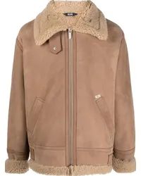 GCDS Bikerjacke aus Shearling Nude