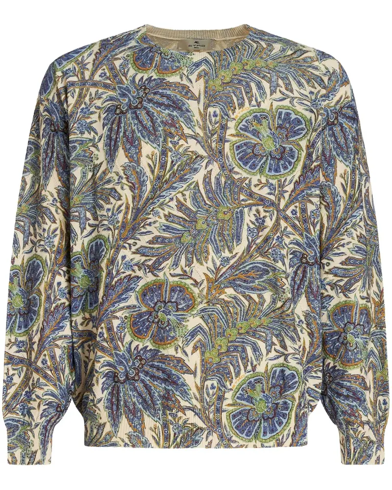 Etro Sweatshirt mit botanischem Print - Blau Blau