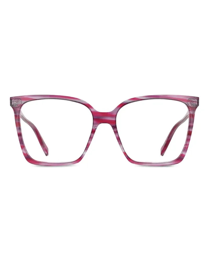Karl Lagerfeld Gestreifte Brille mit eckigem Gestell - Rot Rot