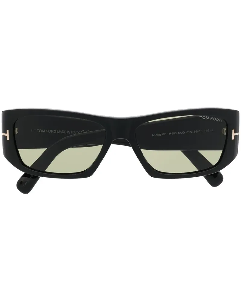 Tom Ford Sonnenbrille mit eckigem Gestell - Schwarz Schwarz