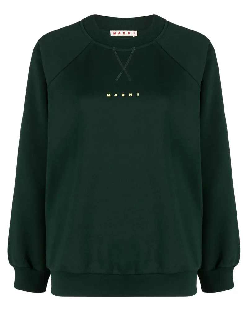 Marni Sweatshirt mit Logo-Print Grün