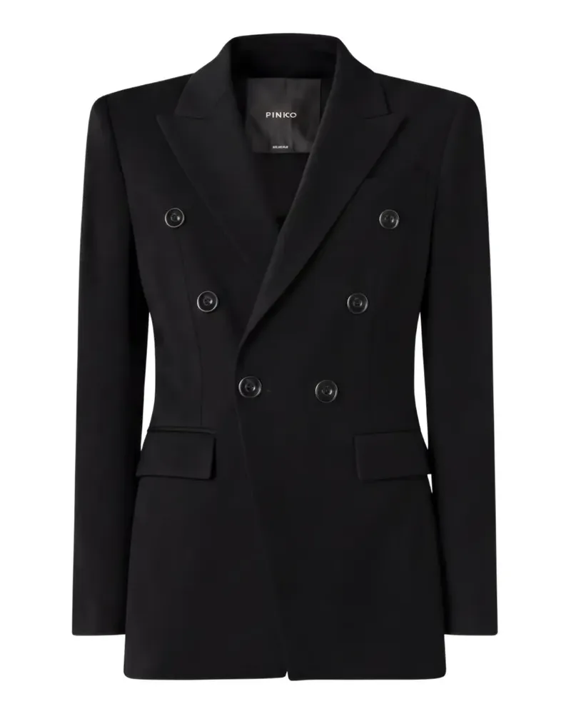 Pinko double-breasted peak-lapel blazer - Schwarz Schwarz