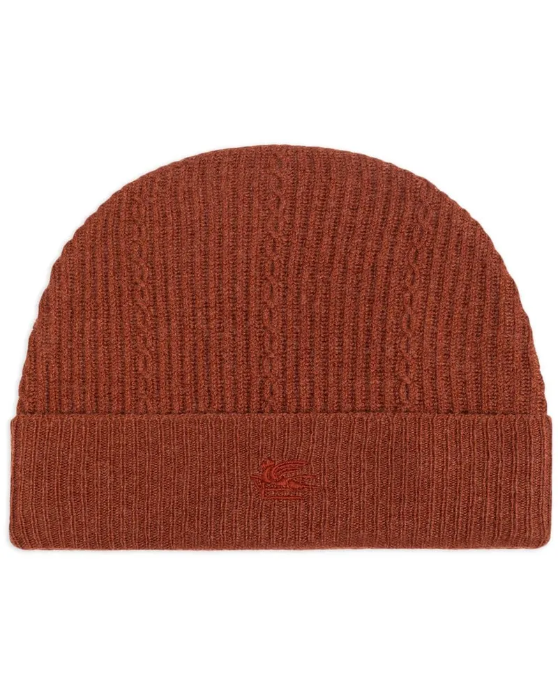 Etro Beanie mit Logo-Stickerei - Orange Orange