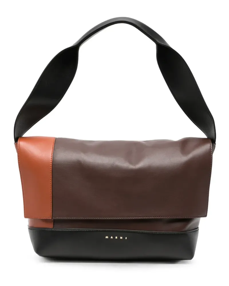Marni Schultertasche in Colour-Block-Optik - Braun Braun
