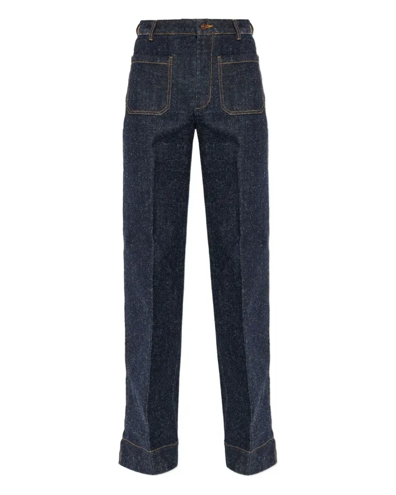 Victoria Beckham Jeans mit aufgesetzter Tasche - Blau Blau