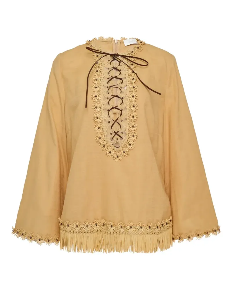 Zimmermann Bluse mit Fransen - Orange Orange