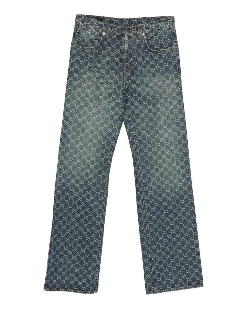 Gucci Jeans mit Monogrammmuster - Blau Blau