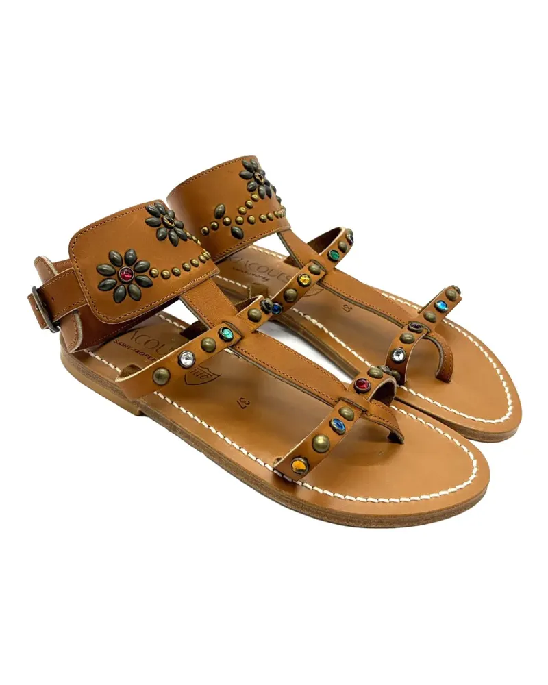 HTC Hollywood Trading Company x Jacques Caravelle Sandalen mit Nieten - Braun Braun