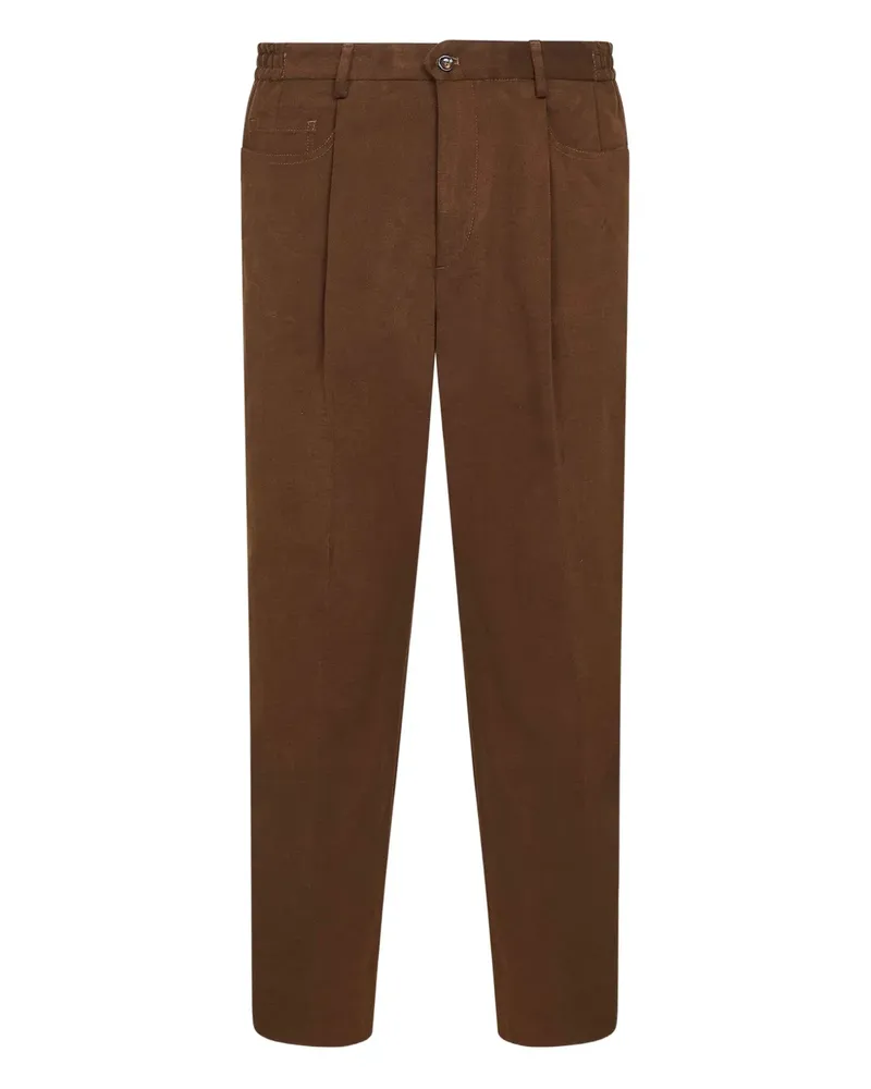 D4.0 moleskin-effect five-pocket trousers - Braun Braun
