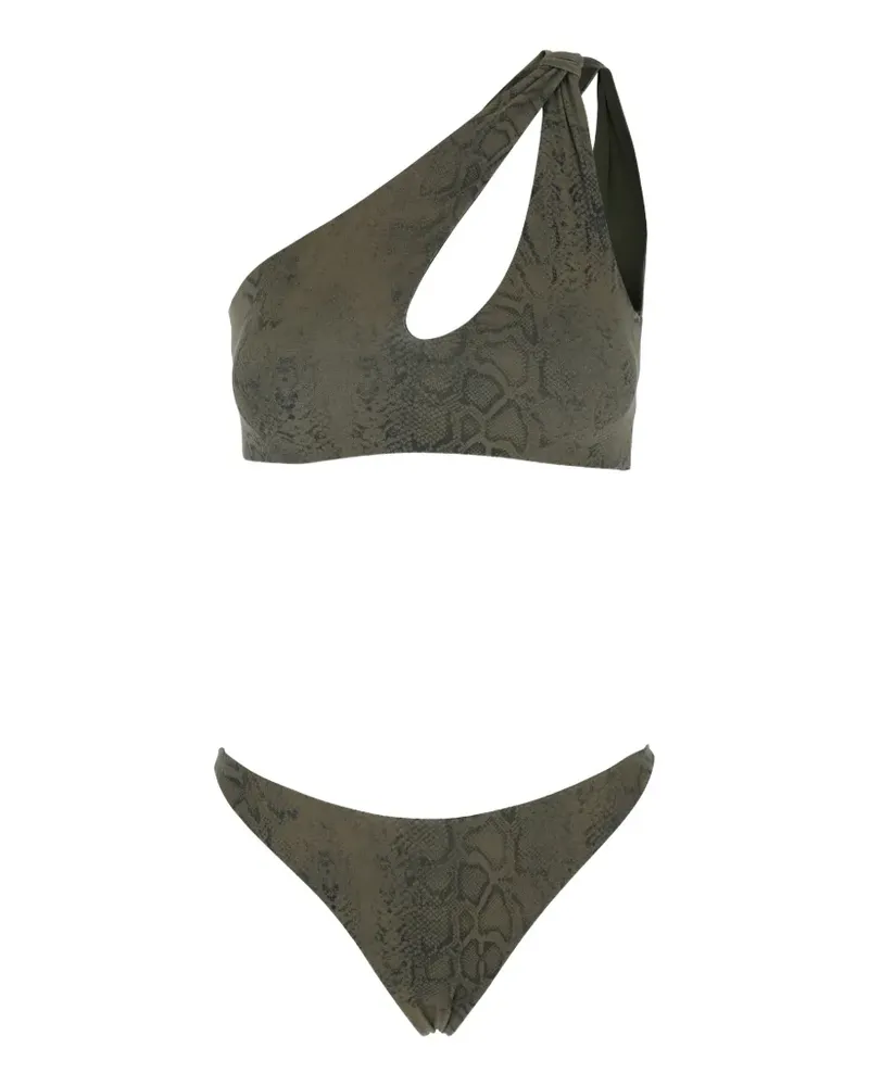 Federica Tosi python-print cut-out bikini - Grün Grün