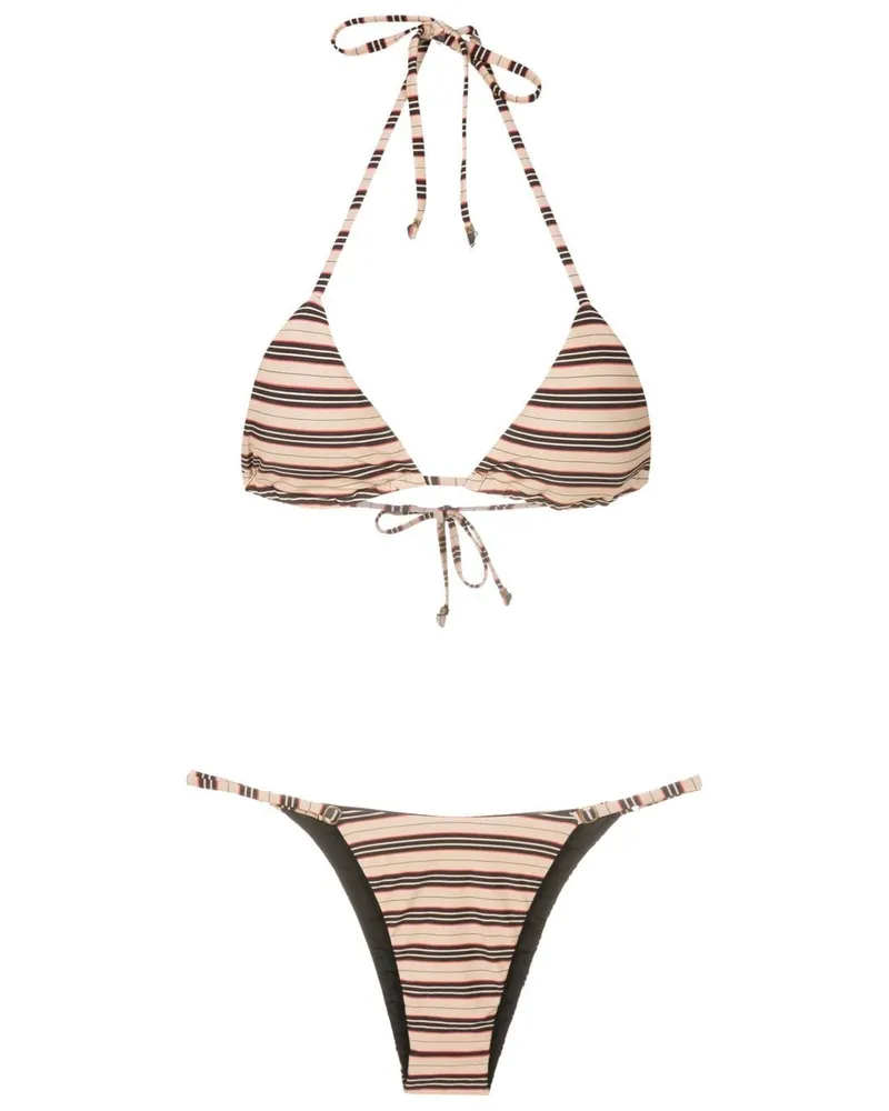 Amir Slama Gestreifter Neckholder-Bikini - Mehrfarbig Mehrfarbig
