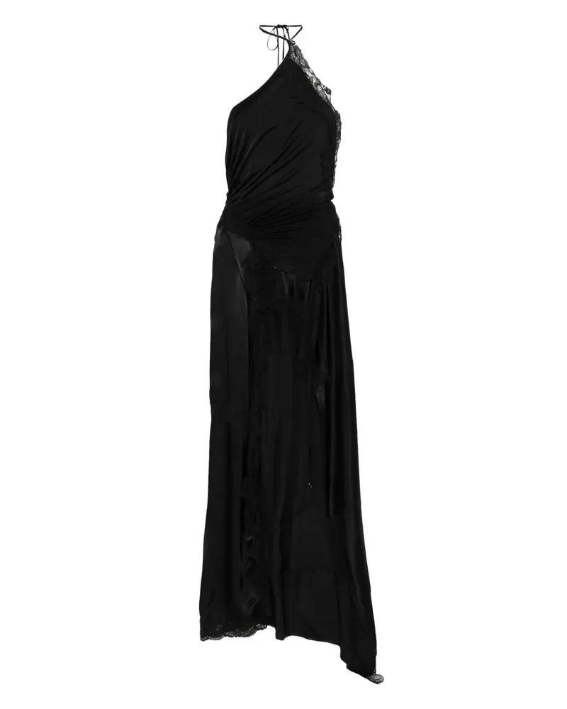 VETEMENTS lace asymmetric maxi dress - Schwarz Schwarz