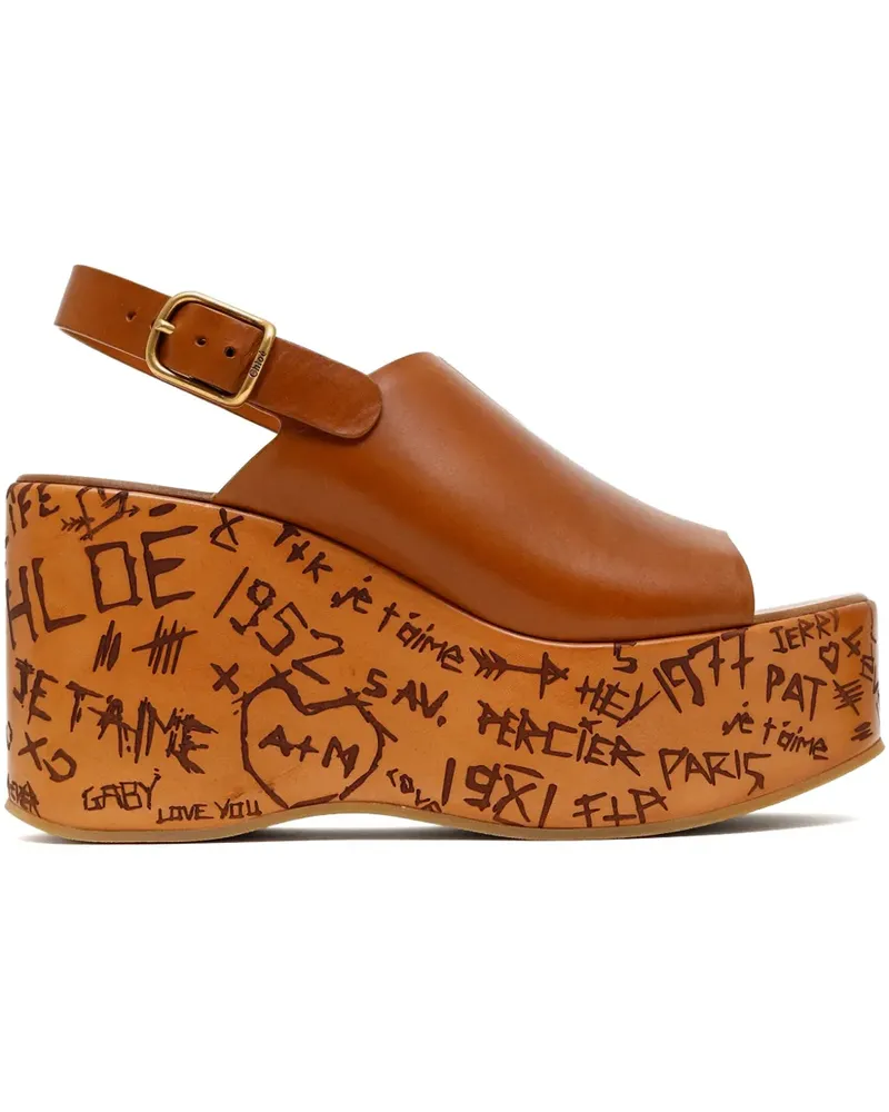 Chloé Maxime Wedge-Sandalen 130mm - Braun Braun