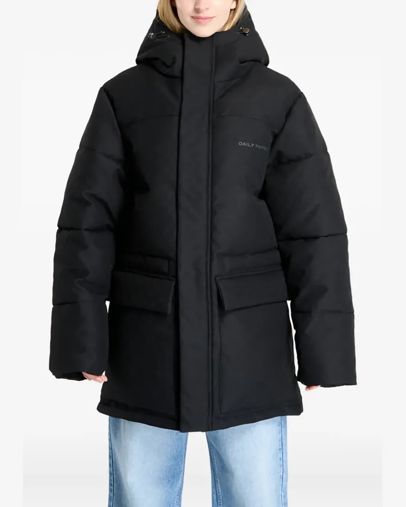 Daily Paper Oba monogram padded coat - Schwarz Schwarz