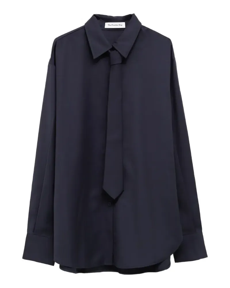 FRANKIE Shop Peri Hemd mit Schleifenkragen - Blau Blau