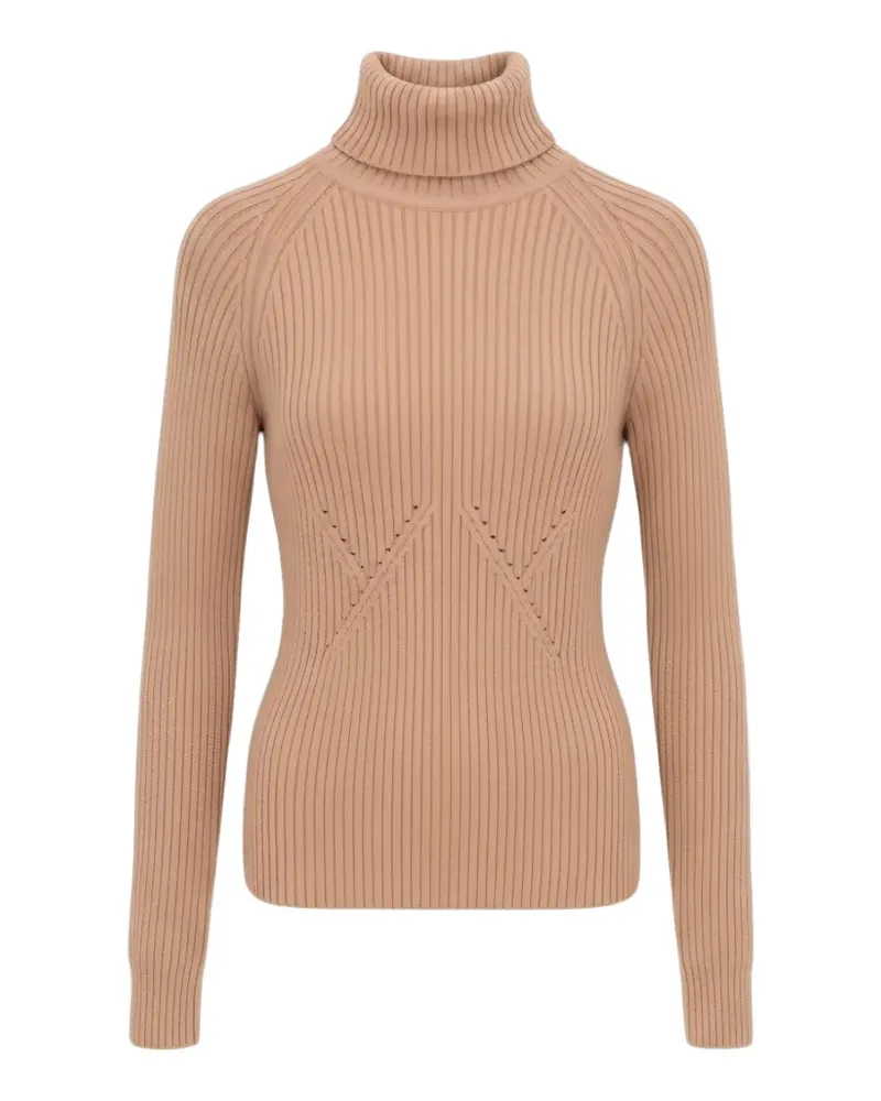 Isaia ribbed-knit roll-neck sweater - Nude Nude