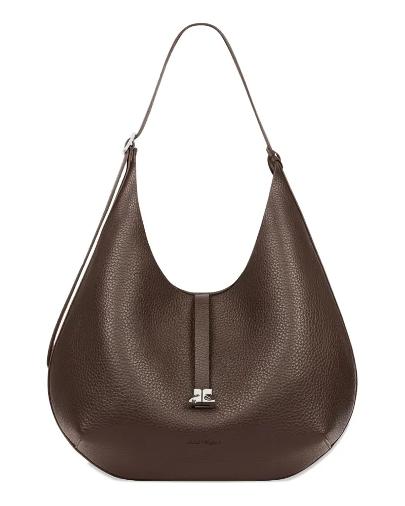 Courrèges Hobo grained leather shoulder bag - Braun Braun