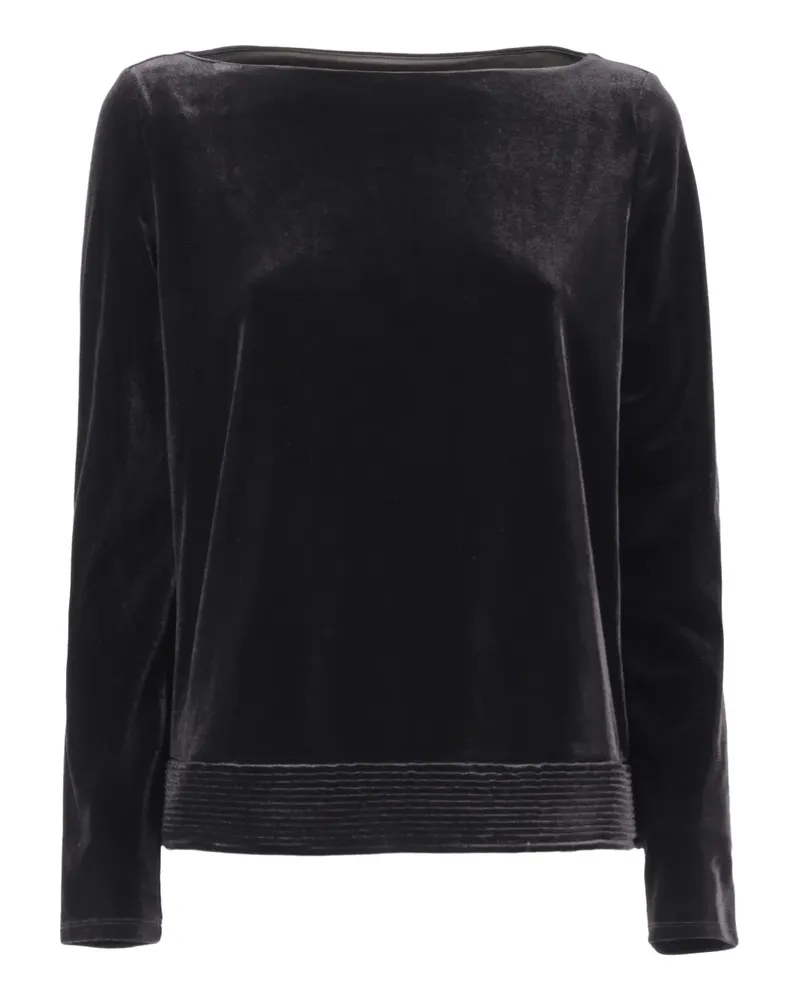 Emporio Armani Geripptes Chenille Sweatshirt - Schwarz Schwarz