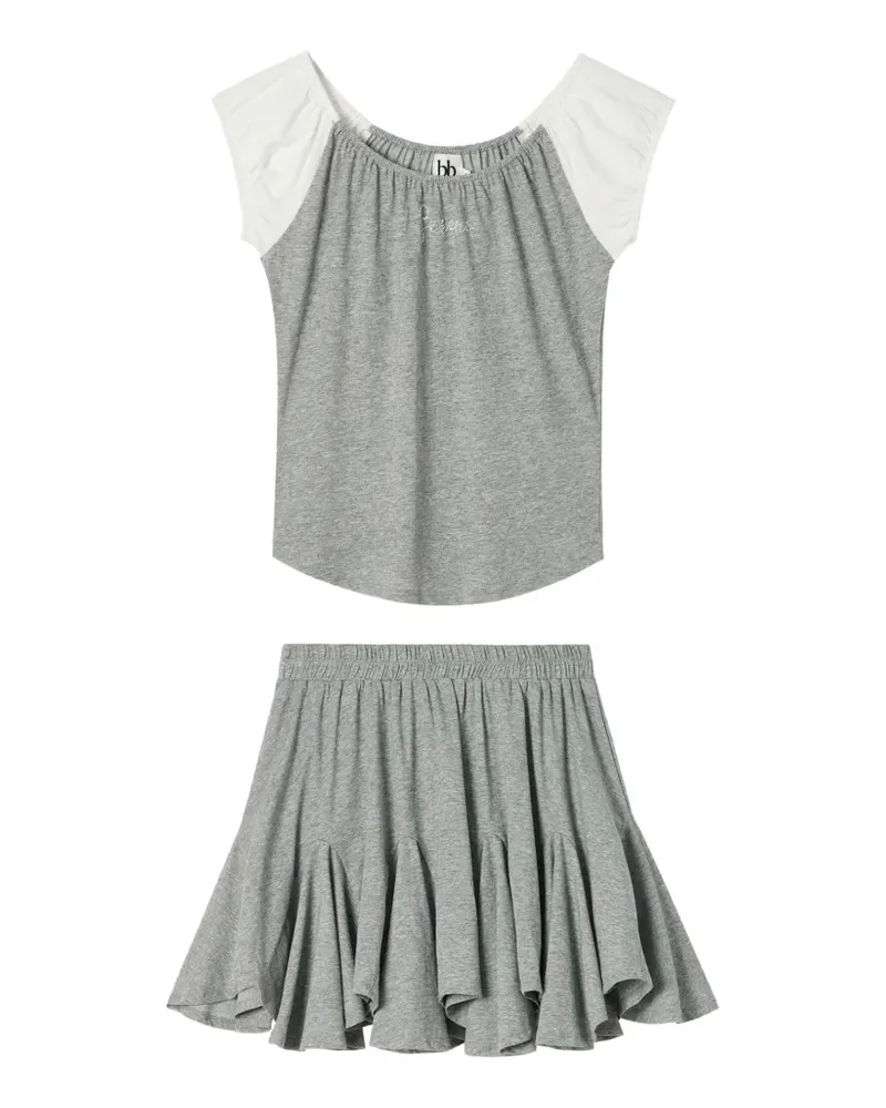 b+ab embellished top and skirt set - Grau Grau