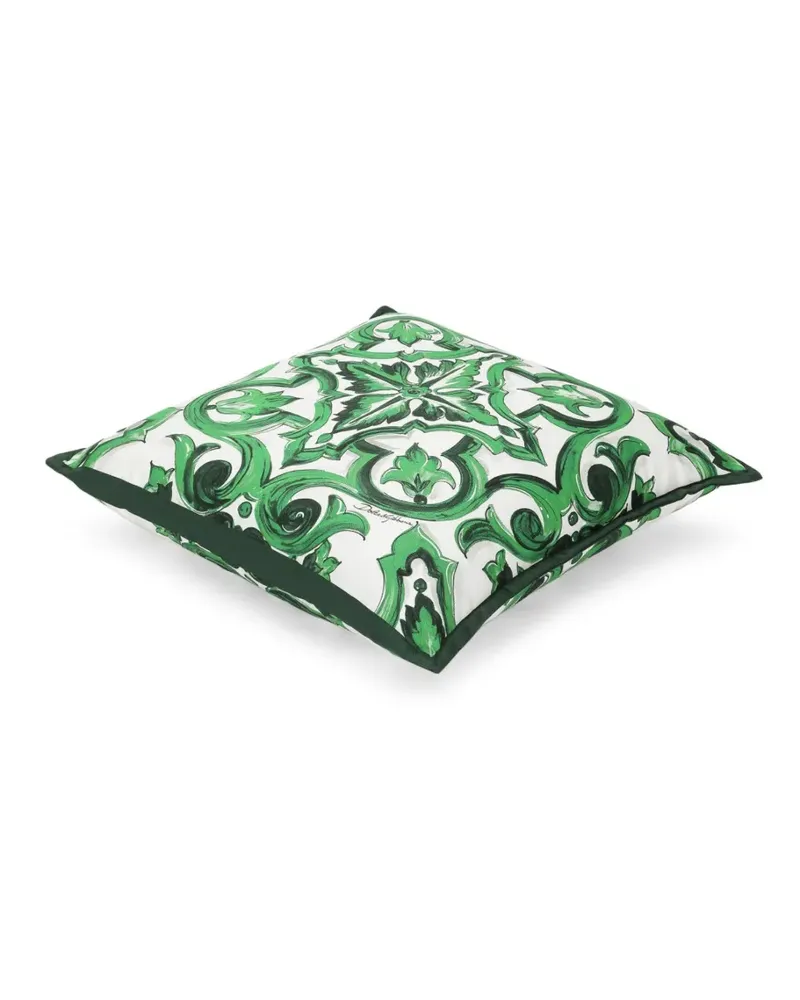 Dolce & Gabbana Casa Kissen mit Majolica-Print - Grün Grün