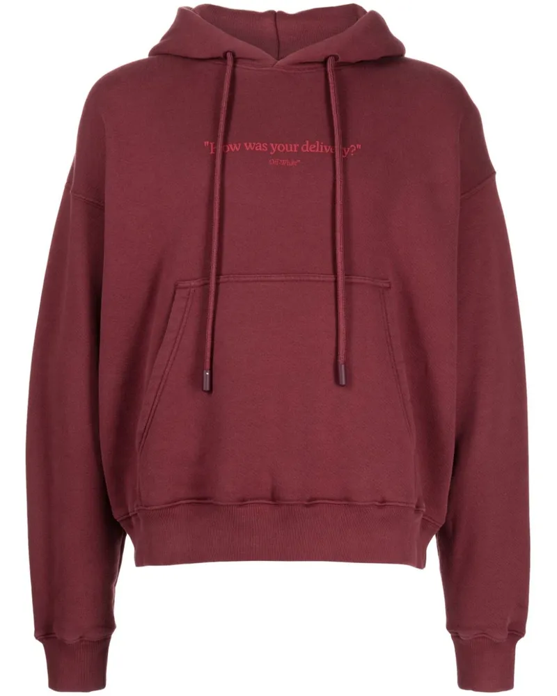 OFF-WHITE Hoodie mit Slogan-Print - Rot Rot