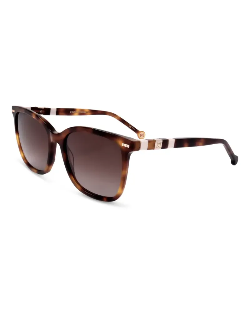 Carolina Herrera New York Eckige Sonnenbrille in Schildpattoptik - Braun Braun