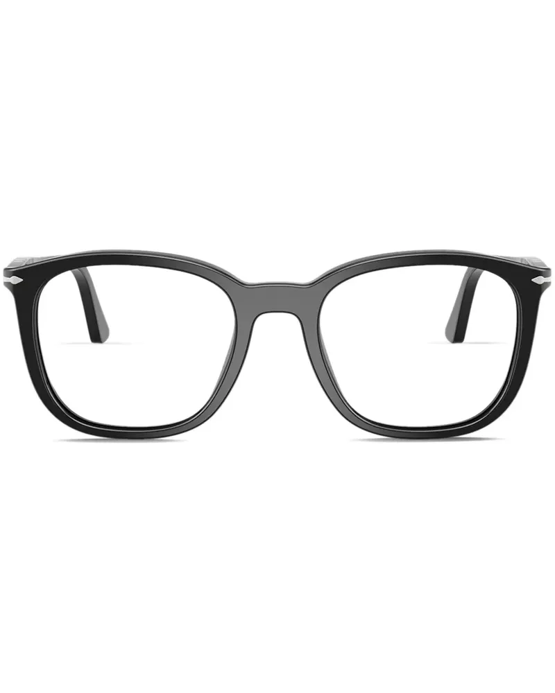 Persol Brille mit eckigem Gestell - Schwarz Schwarz