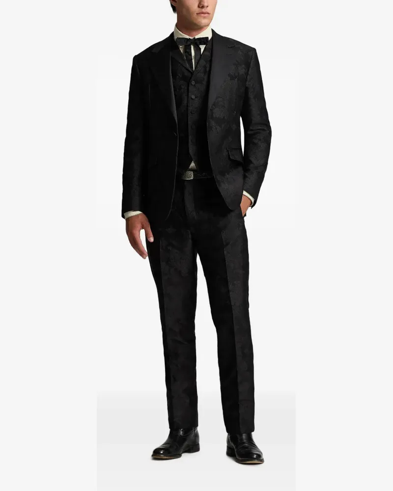 Ralph Lauren Sakko aus Blumen-Jacquard mit steigendem Revers - Schwarz Schwarz