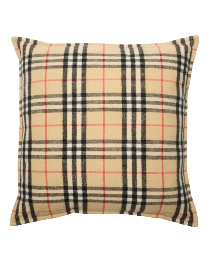 Burberry check-pattern cashmere single pillow - Nude Nude