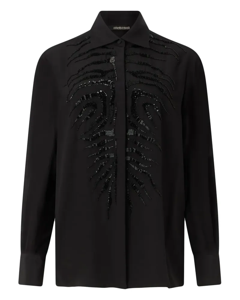 Roberto Cavalli Hemd mit Pailletten - Schwarz Schwarz