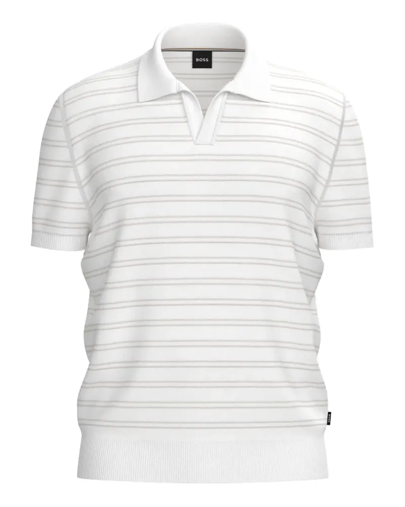 HUGO BOSS Gestreiftes T-Shirt - Weiß Weiß