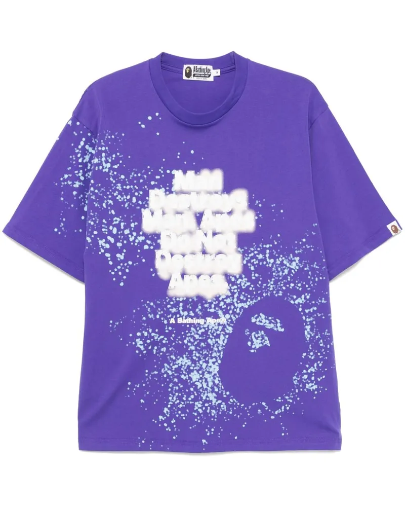 BAPE T-Shirt mit Spray-Print - Violett Violett
