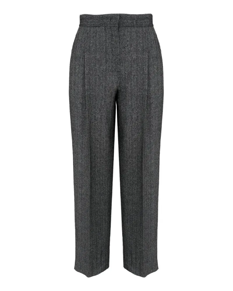 Lorena Antoniazzi herringbone-pattern pleated trousers - Grau Grau