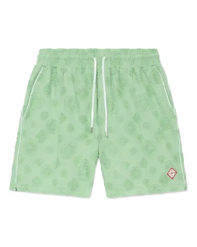 Casablanca Paris monogram-pattern track shorts - Grün Grün