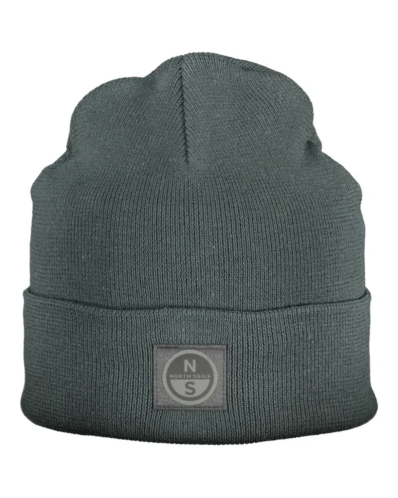 North Sails logo-patch knitted beanie hat - Grün Grün