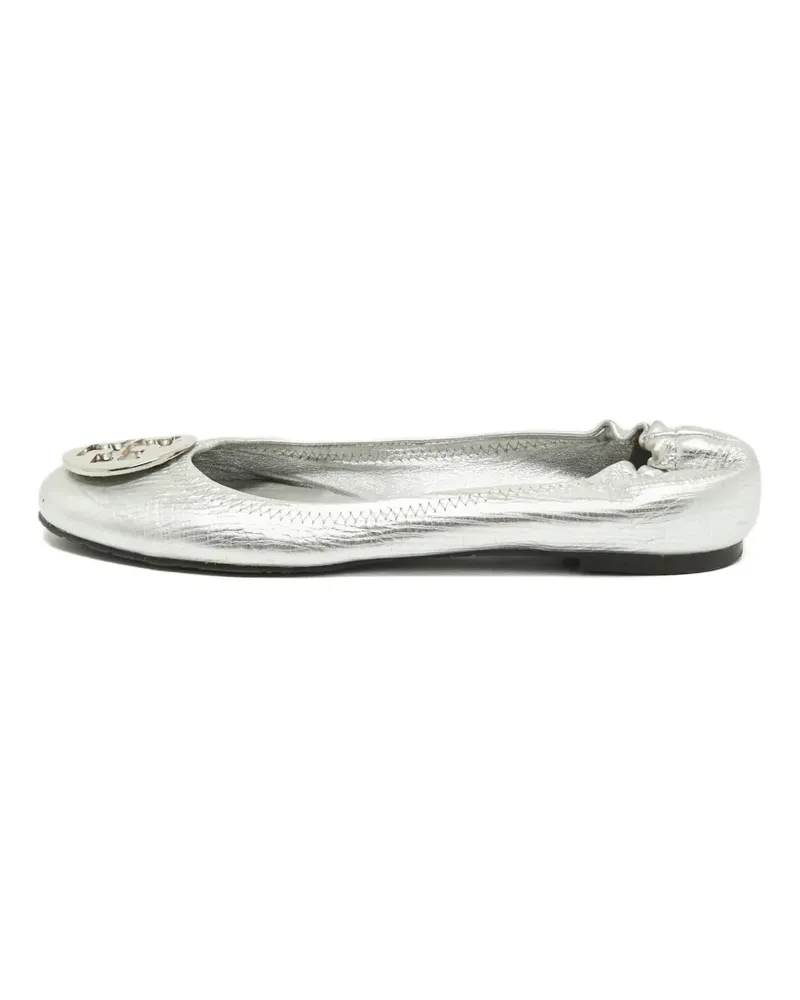 Tory Burch Reva Ballerinas mit Logo - Silber Silber