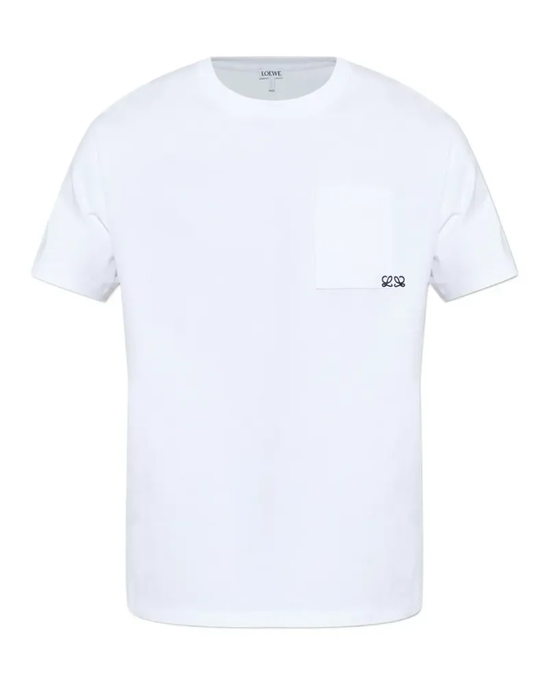 Loewe T-Shirt mit aufgesticktem Anagram - Weiß Weiß