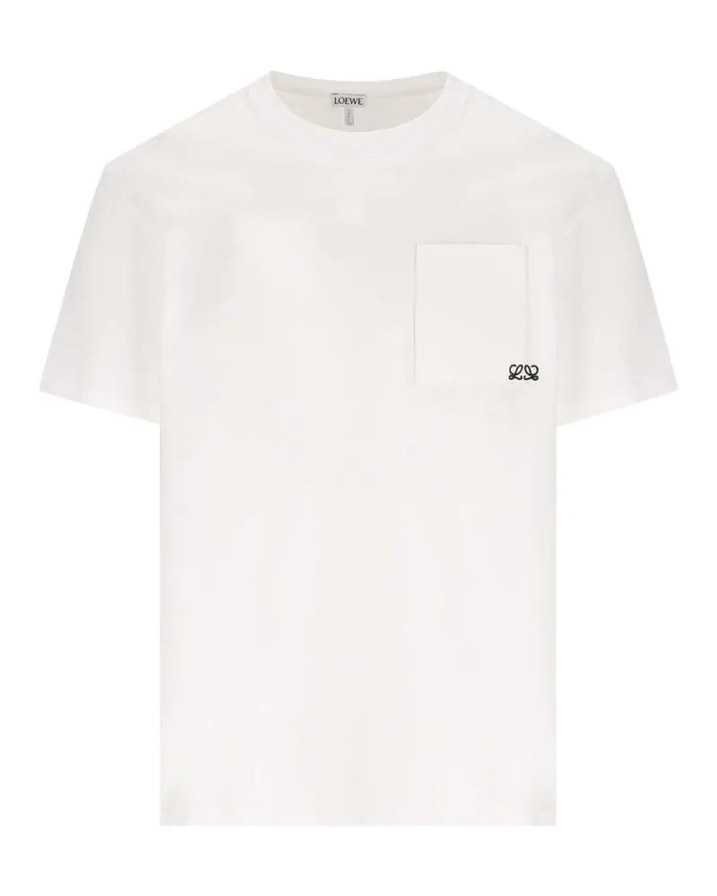 Loewe T-Shirt mit Logo-Stickerei - Weiß Weiß