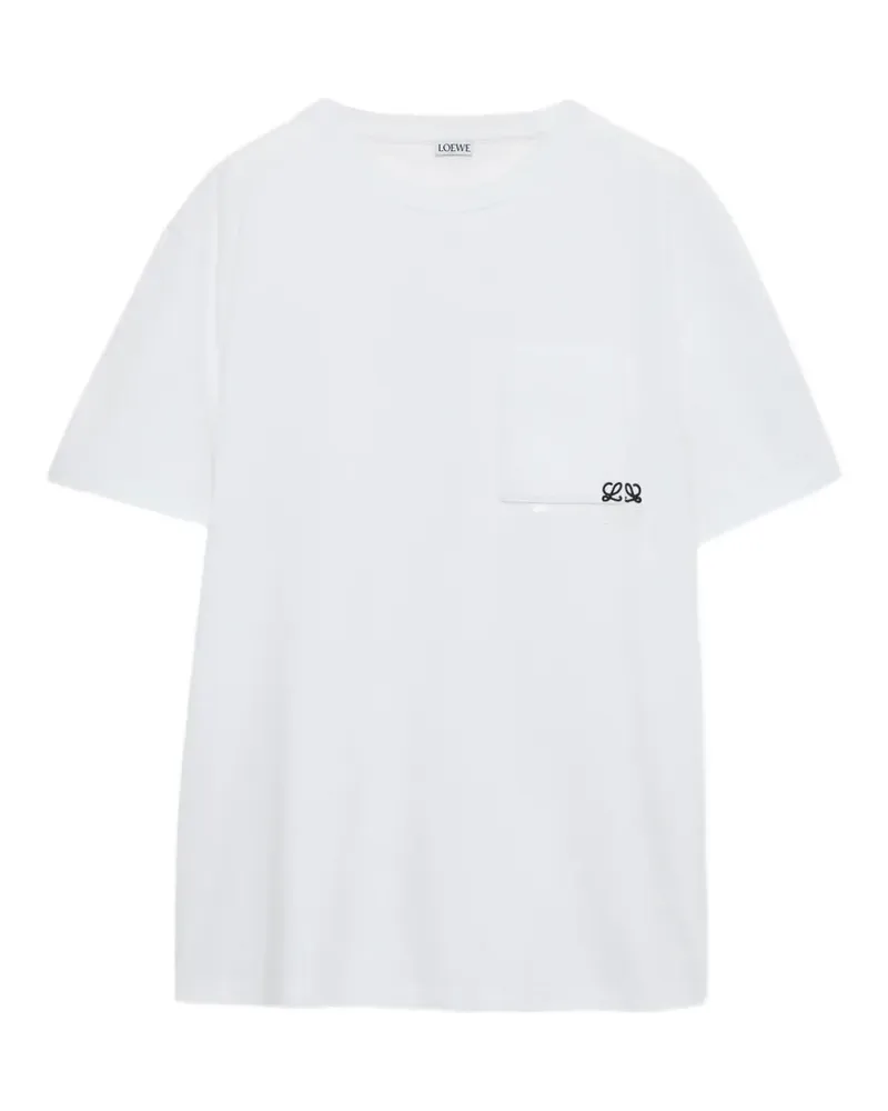 Loewe T-Shirt mit Vordertasche - Weiß Weiß