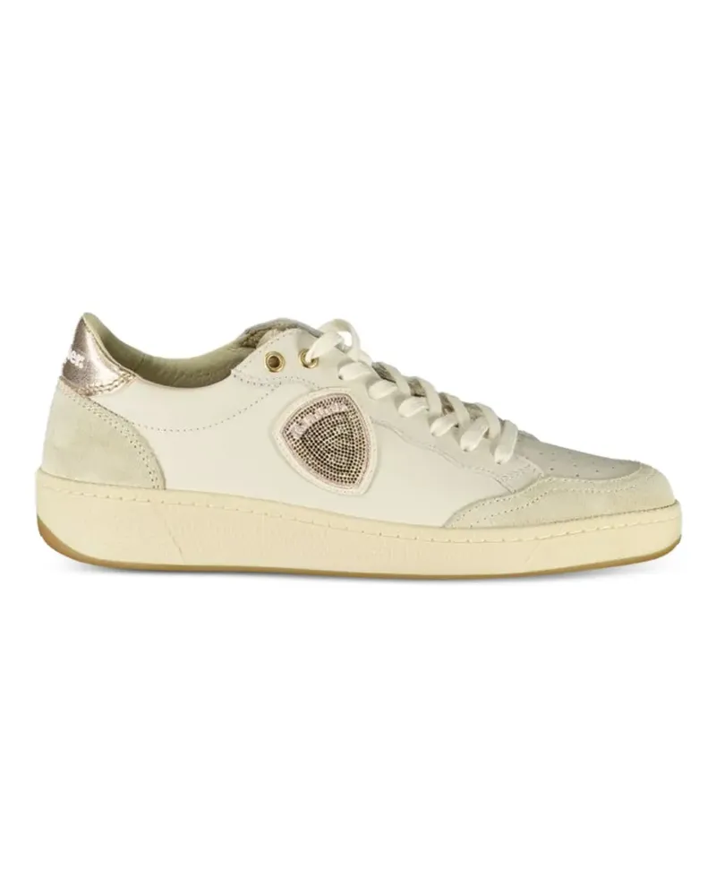 Blauer crystal-embellished perforated sneakers - Nude Nude