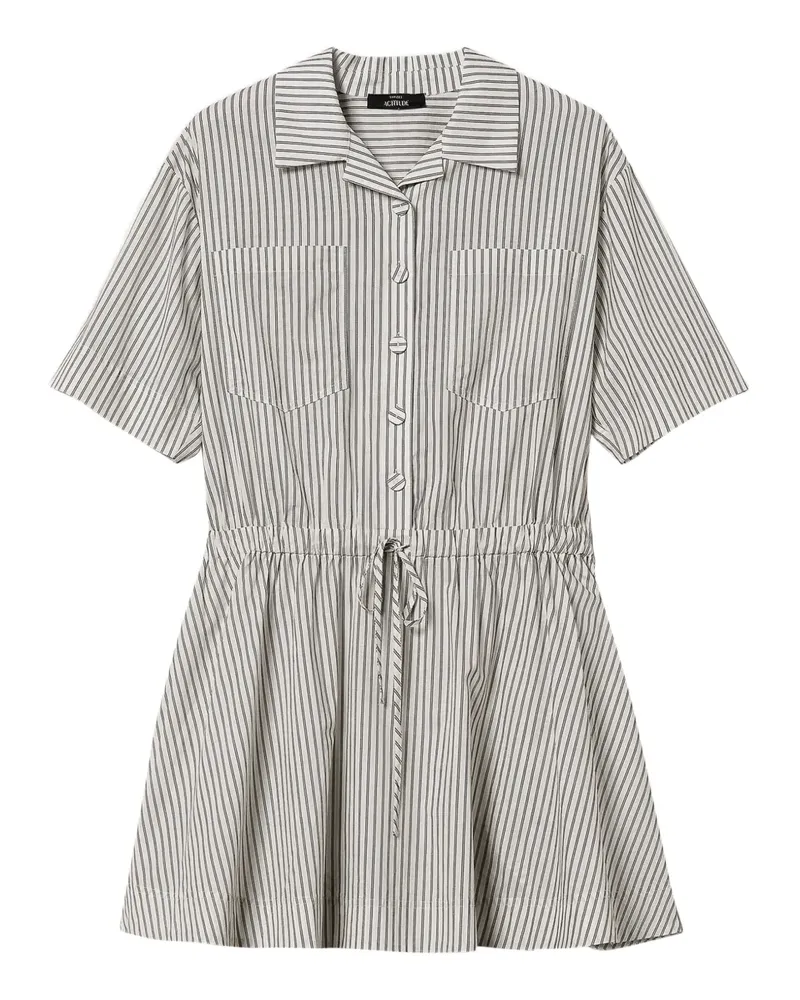 Twin-Set Gestreiftes Kleid - Schwarz Schwarz