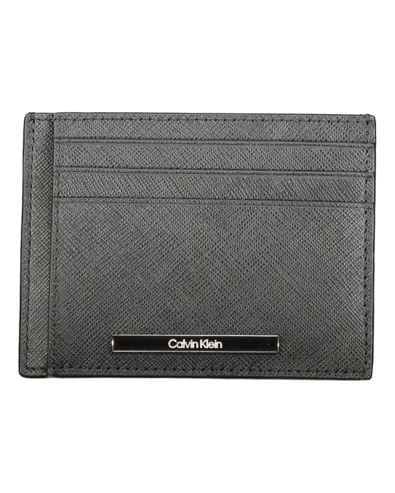 Calvin Klein logo-plaque leather card holder - Schwarz Schwarz