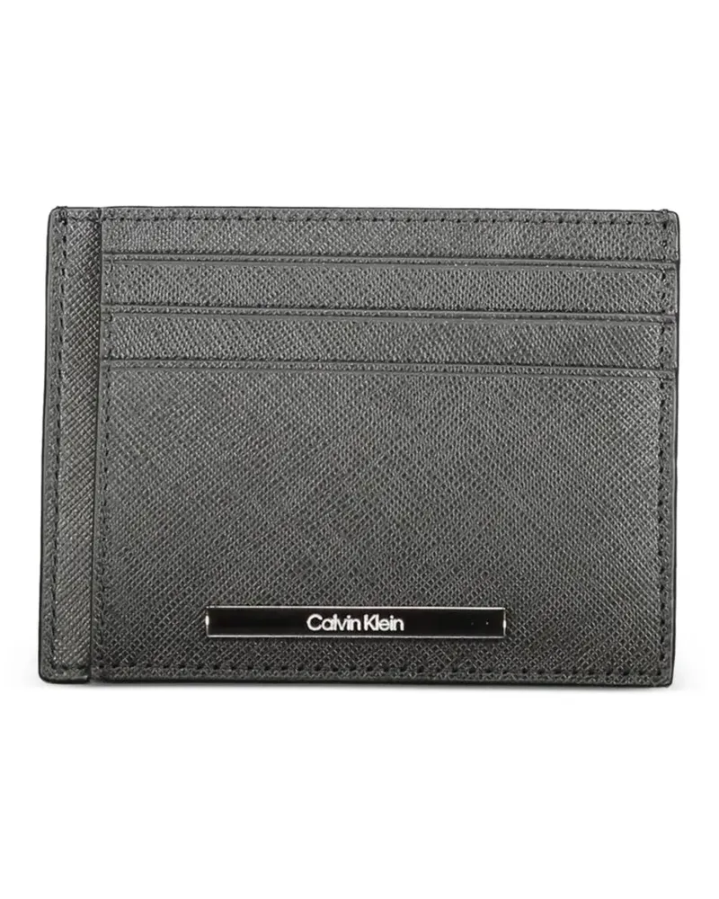 Calvin Klein logo-plaque leather card holder - Schwarz Schwarz