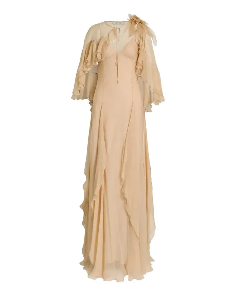 Alberta Ferretti Abendkleid mit Rüschen - Nude Nude