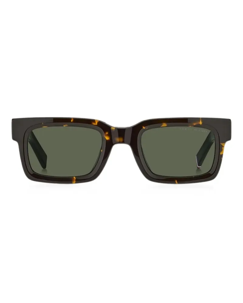 Tommy Hilfiger Eckige Sonnenbrille in Schildpattoptik - Braun Braun