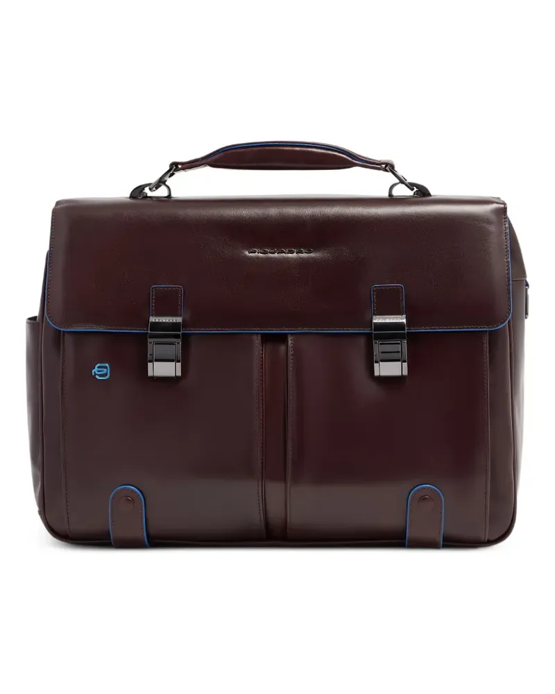 Piquadro leather laptop bag - Braun Braun
