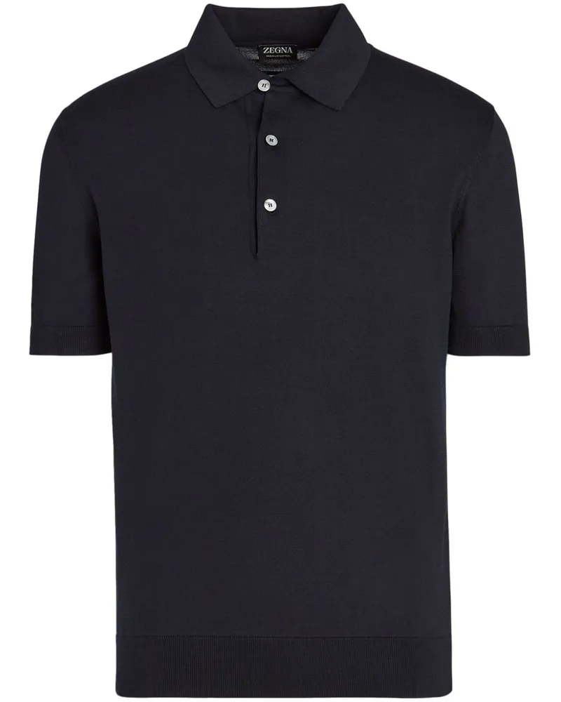 Ermenegildo Zegna Poloshirt mit gerippten Bündchen - Blau Blau